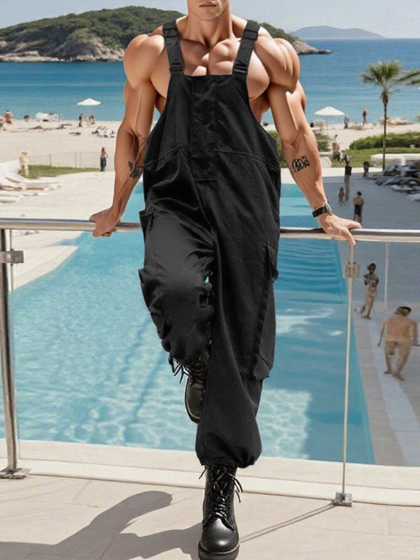 Men's Solid Color Casual Jumpsuit SKUL21166