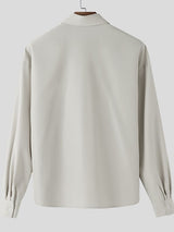 Men's Solid Color Minimalist Long Sleeve Shirt SKUL44023