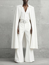 Men's Cape Patchwork Solid Color Two Pieces Outfit SKUL36485