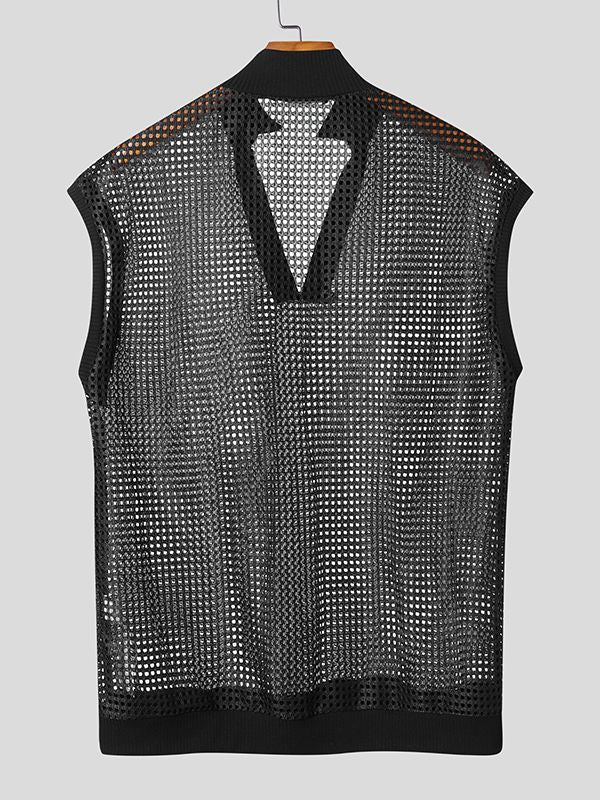 Men's Hollow Out Design Textured Tank SKUL47689