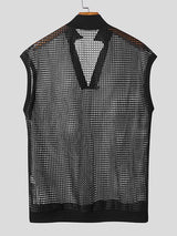 Men's Hollow Out Design Textured Tank SKUL47689