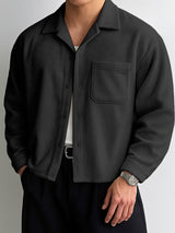 Men's Corduroy Textured Long Sleeve Shirt SKUL27334