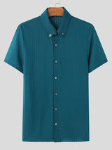 Mens Textured Fitted Short-Sleeve Shirt SKUL02075