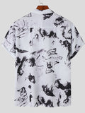 Mens Ink Painting Print Short Sleeve Shirt SKUK12451