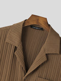 Mens Solid Texture Revere Collar Casual Shirt SKUK21612