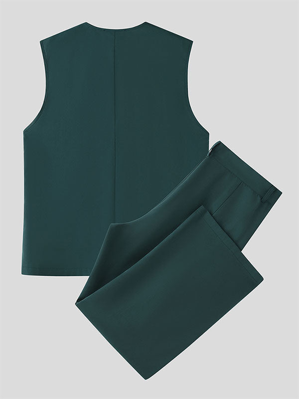 Men's Colorblock Casual Two Pieces Outfit SKUL24987