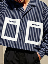 Men's Striped Colorblock Long Sleeve Shirt SKUL28331