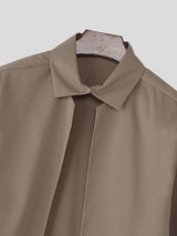 Men's Solid Tie-Shaped Cut Long Sleeve Shirt SKUL34010