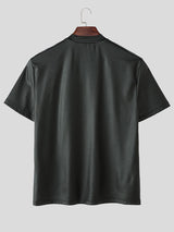 Mens Glitter Zipper Short Sleeve T-Shirt SKUL17041