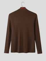 Men's Muscle Outline Print Contrast Color Long Sleeve T-shirt SKUL37697