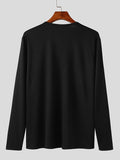 Mens Solid V-Neck Casual Rib-Knit T-Shirt SKUK36526