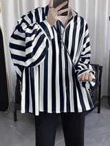 Men's Casual Striped Loose Long Sleeve Shirt SKUL35300