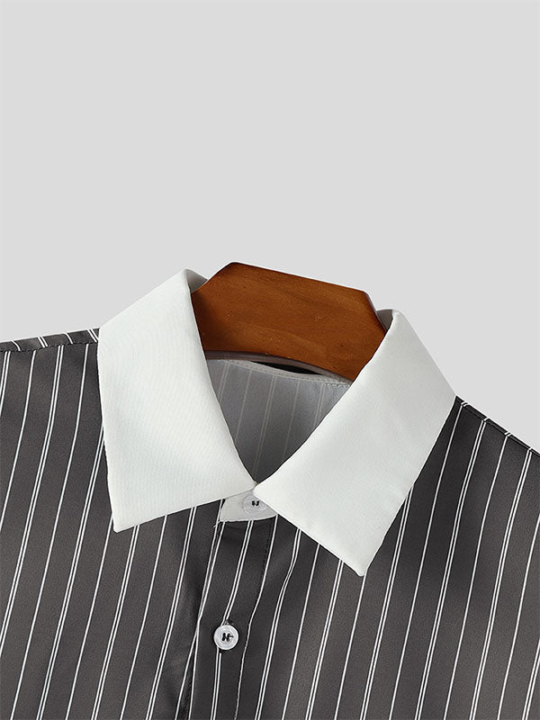 Mens Striped Side Tie Sleeveless Shirt SKUL14454