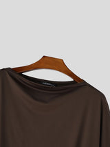 Men's Solid Color Knit Off Shoulder Two Pieces Outfit SKUL62783