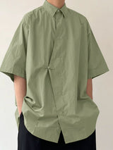 Men's New Chinese Style Asymmetrical Frog Button Shirt SKUL60121