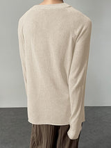 Men's Solid Relaxed Knit Long Sleeve T-Shirt SKUL35259