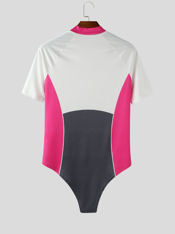 Men's Colorblock Number Print Bodysuit SKUL19016