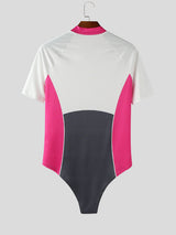 Men's Colorblock Number Print Bodysuit SKUL19016