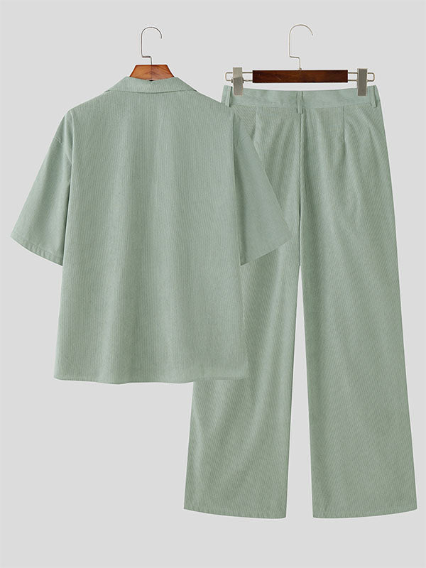 Men's Casual Corduroy Two Pieces Outfit SKUL23595
