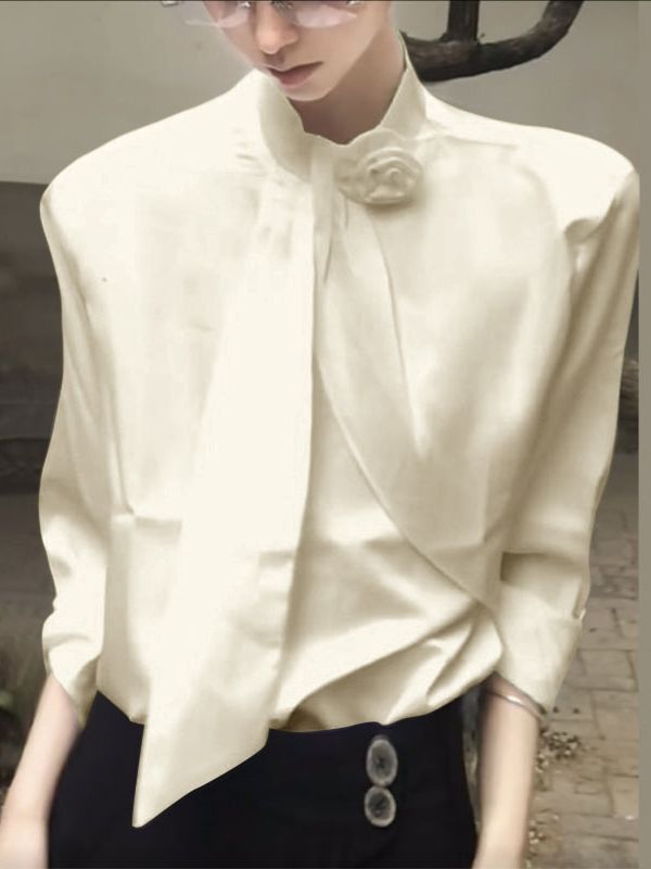 Men's Floral Tie Patchwork Long Sleeve Shirt SKUL41300