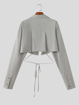 Men's Deconstructed Cropped Long Sleeve Shirt SKUL37872