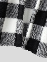 Men's Plaid Plush Cropped Casual Waistcoat SKUL32816