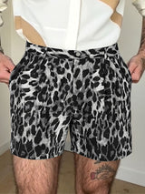 Men's Avant-Garde Leopard Pattern Clean Waistline Short SKUL63150