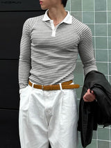 Men's Casual Striped Long Sleeve Shirt SKUL42533