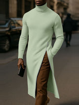 Men's Deconstructed Textured Long Hem Long Sleeve T-shirt SKUL46241