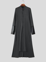 Men's Colorblock Stand Collar Long Sleeve Cardigan SKUL33853