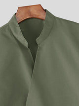 Men's Frog Button Design Casual Long Sleeve Shirt SKUL47793