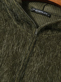 Mens Solid Plush Zip Kangaroo Pocket Hoodie SKUK39271