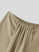 Men's Solid Color Wrinkled Layered Casual Pant SKUL31982