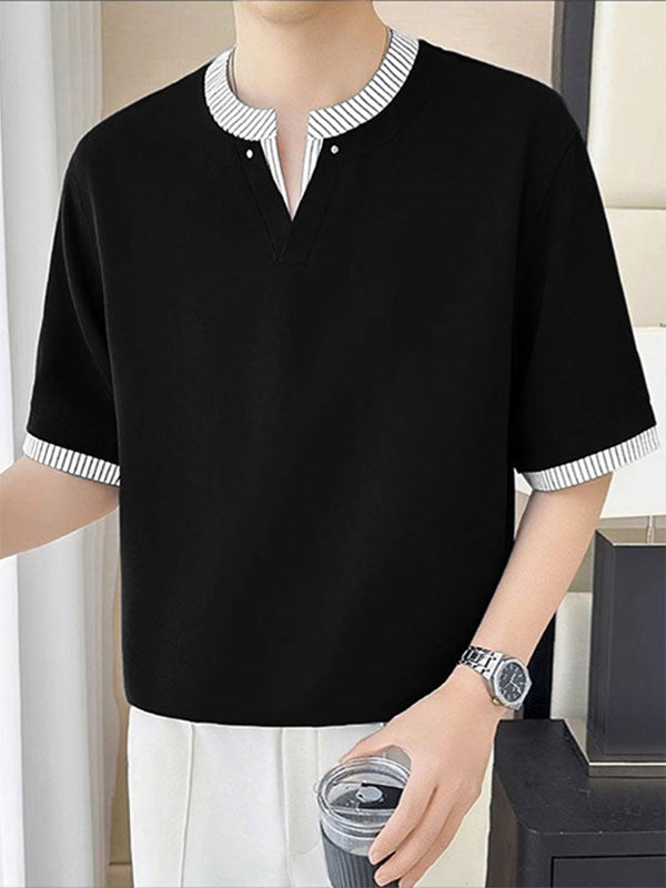 Men's Striped Colorblock Short Sleeve T-Shirt SKUL20901