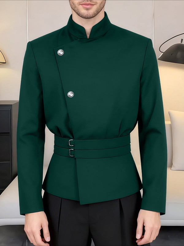 Men's New Chinese Style Stand Collar Long Sleeve Blazer SKUL38920