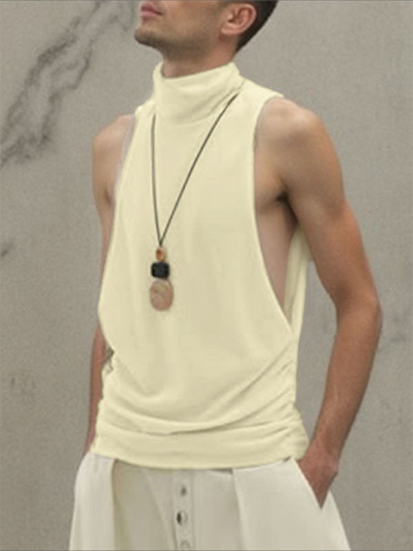 Men's Minimalist High Neck Casual Tank SKUL26220