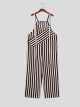 Men's Striped Contrast Color Casual Jumpsuit SKUL59515