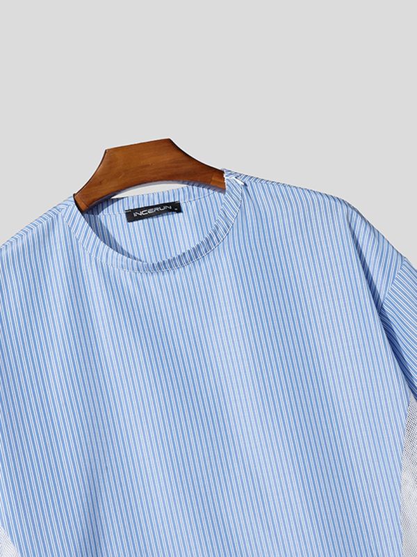 Men's Striped Color Block Two Pieces Outfit SKUL56687