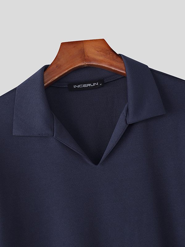 Men's Slim Fit Knitted Stretch Short Sleeve Shirt SKUL36440