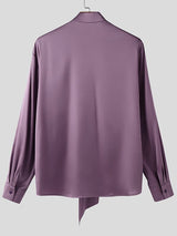 Men's Floral Tie Patchwork Long Sleeve Shirt SKUL41300