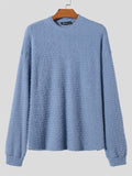 Mens Solid Crew Neck Plush Pullover Sweater SKUK41787
