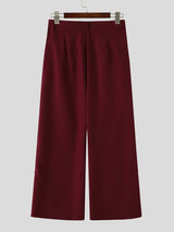 Men's Avant-Garde Asymmetric Draped Sash Tie Wide Leg Oversized Pant SKUL66939