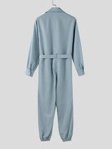 Men's Solid Color Utility Jumpsuit SKUL35106