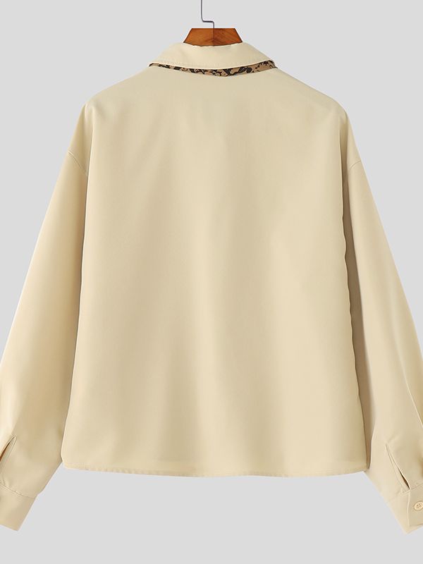 Men's Printed Tie Long Sleeve Shirt SKUL36672