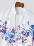 Mens Floral Print Notched Neck Casual Shirt SKUK37877