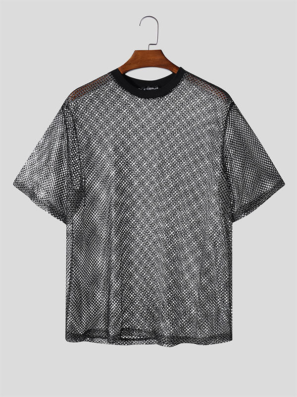 Mens Sheer Mesh Short Sleeve T-Shirt SKUL13658