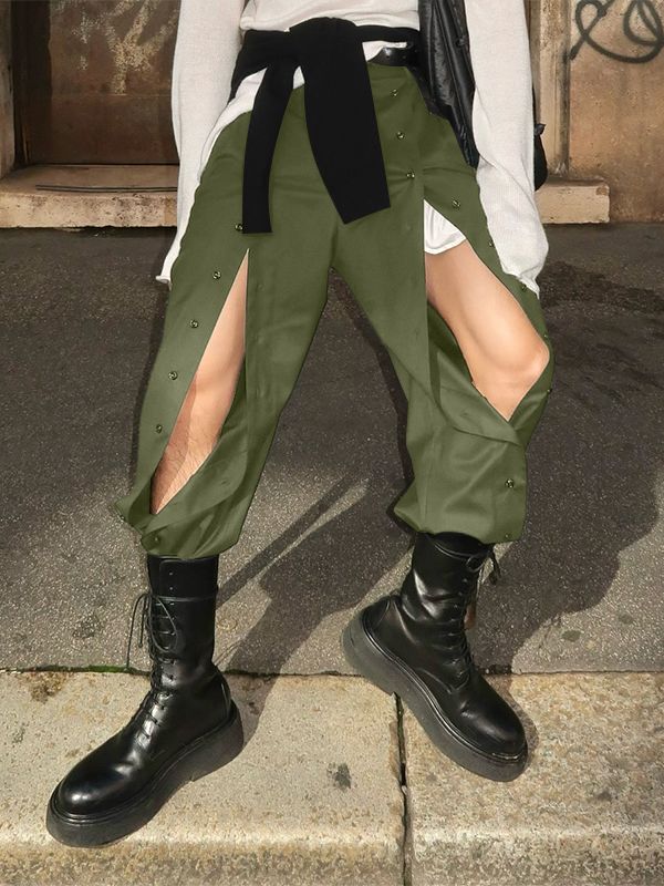 Men's Split Design Button Casual Pant SKUL43921