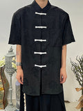 Mens Chinese Style Jacquard Stand Collar Shirt SKUK12321