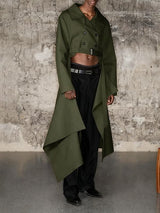 Men's Back Tail Cropped Long Sleeve Blazer SKUL32974