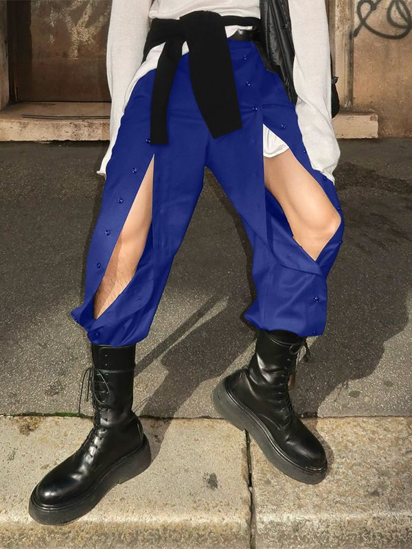 Men's Split Design Button Casual Pant SKUL43921